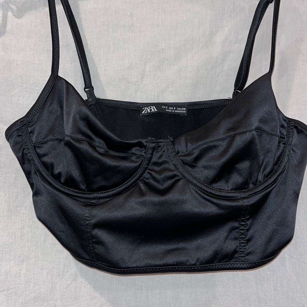 Zara satin corset top with cup detail